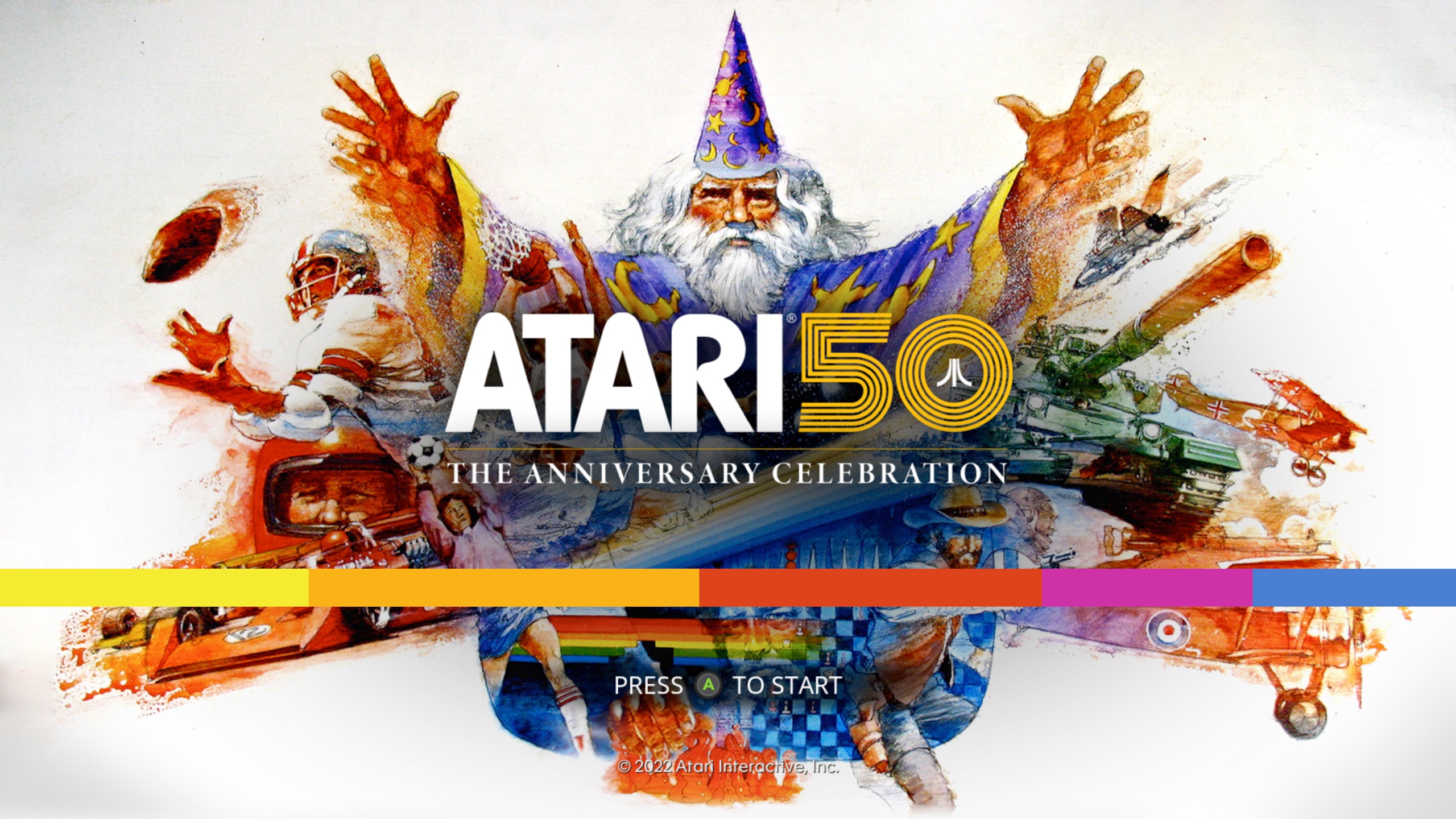 Screenshot of the splash screen from Atari 50: The Anniversary Celebration
